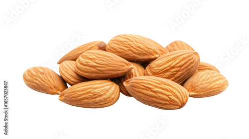 Pile of Almonds on Transparent Background, Top Down View