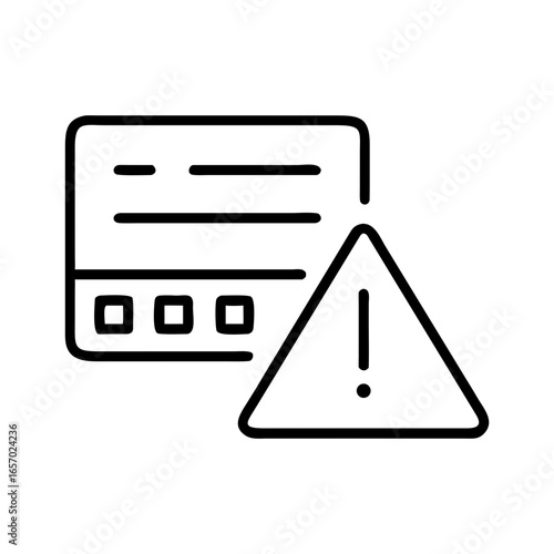 Credit card with warning sign indicating security alert  