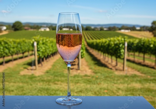 Wallpaper Mural Rose Wine Glass Sparkling in Vineyard Tasting Experience Luxury Torontodigital.ca