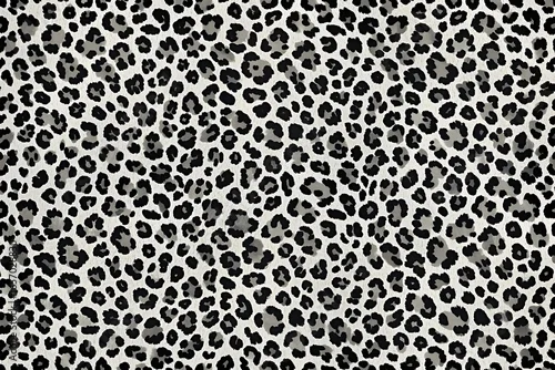 Fototapeta Seamless leopard pattern with black and gray spots on a white background