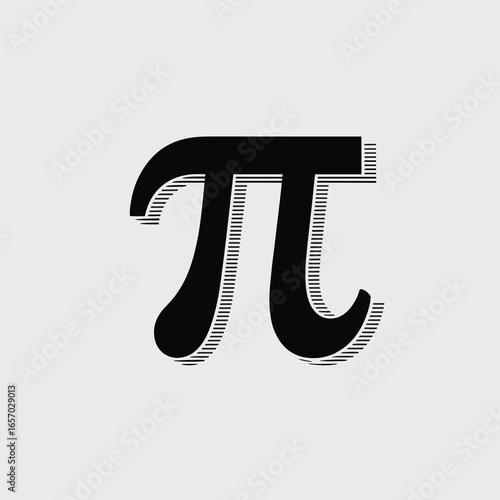 black vector silhouette of the pi (π) symbol in bold, clean lines, slightly angled for dynamic perspective, flat minimal style