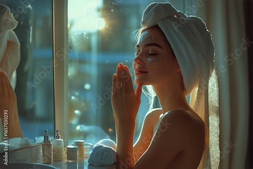 Relaxing Morning Routine With Sunlight Streaming Through Window.
