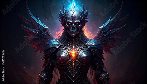 Fiery skeletal warrior