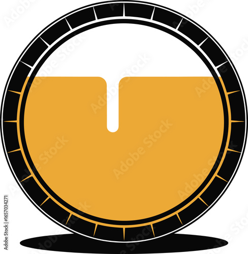 Beer Barrel With Foam Head And Shadow On White Background alcohol beverage