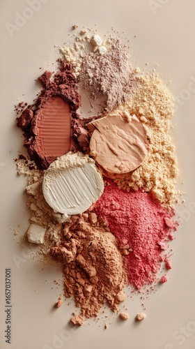 Natural Pigments Arranged in Vibrant Colors on a Neutral Background During a ...