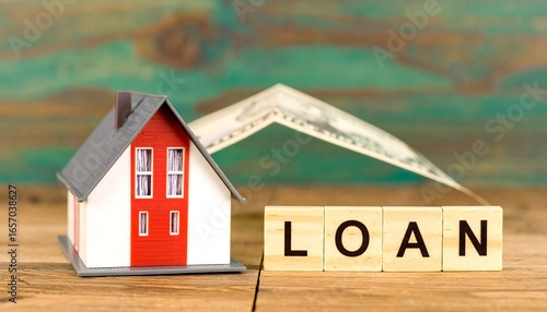 Miniature house, money, loan