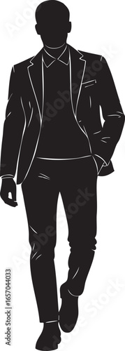 Stylish male fashion model posing in modern apparel