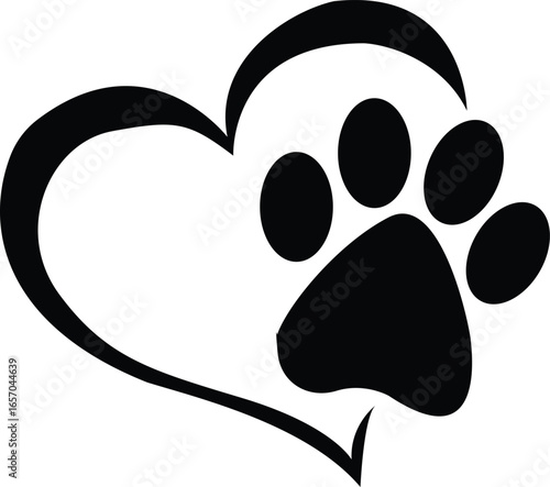 Cat or dog footprint vector design isolated on background. vector silhouette.
