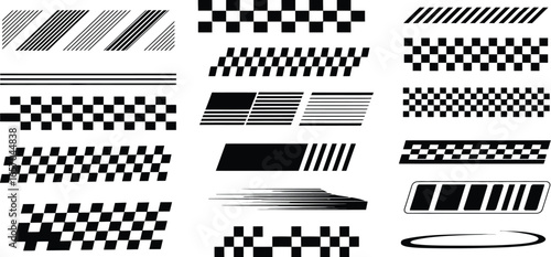 Monochrome Racing Design Elements A Grid of Speed & Style