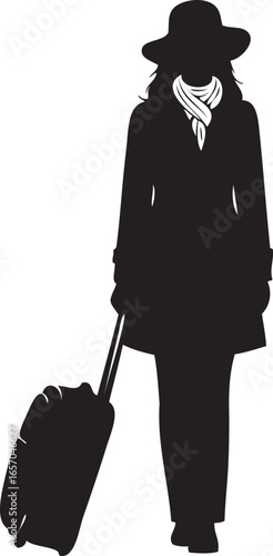 Silhouette of a woman enjoying a global journey