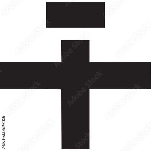Illustration of a cross symbol isolated on white background, representing christianity, faith, and religious belief in a simple design