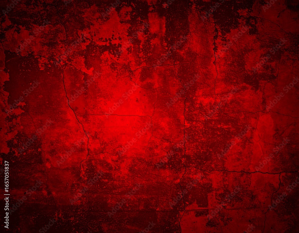 Fototapeta premium Red textured surface with cracks