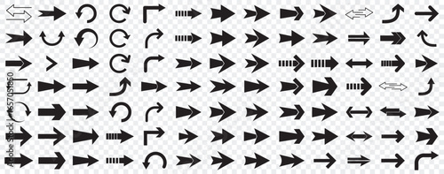 Arrow icon set, arrow cursor collection, black arrows icons vector set. Set of big black vector arrows. Arrow icon. Mega set of vector arrows. Set of many different arrow icon. Black long arrow icon.