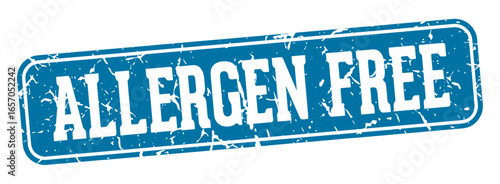 allergen free rectangular sign. allergen free stamp