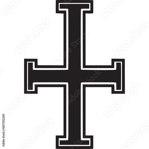 Christian cross symbol isolated on white background, a representation of faith, religion, and spirituality in christianity with its sacred and holy meaning