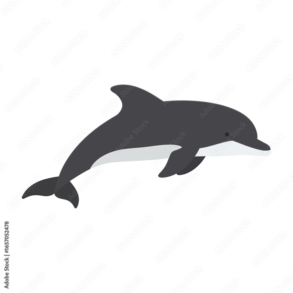 Fototapeta premium Illustration of a dolphin, showcasing its sleek body and playful nature, a symbol of marine intelligence and grace