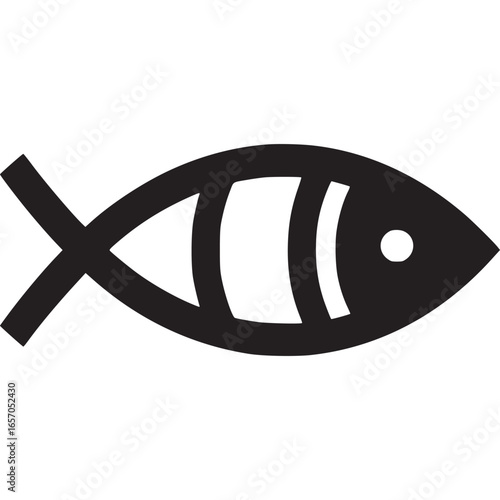 Christian fish symbol isolated on white background, representing faith, religion, and spirituality, the ichthys is an ancient symbol associated with jesus christ