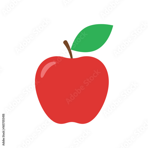 Illustration of a red apple, a healthy fruit rich in vitamins and antioxidants, perfect for a nutritious snack or dessert