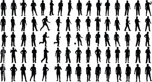 silhouette people collection, couples families groups, walking standing holding hands, diverse poses, lifestyle theme, human connection, social interaction, design background illustration