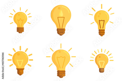 Bright glowing light bulbs representing ideas, innovation, and creativity, perfect for business concepts and new solutions