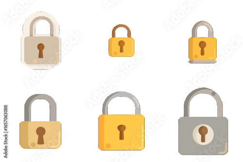 Secure digital data with graphic padlocks representing security, privacy, and protection; perfect for online safety and cybersecurity concepts