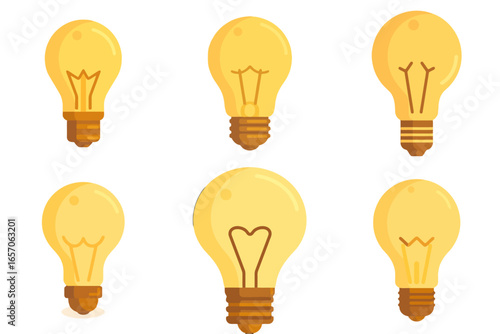 Unlock brilliant ideas with a collection of glowing, vintage-style incandescent light bulbs symbolizing innovation and creativity, perfect for business and inspiration