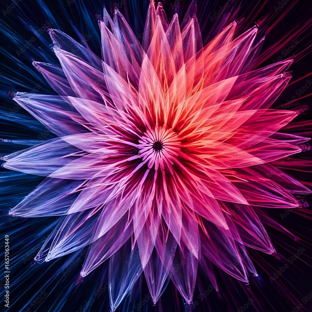 Obraz premium red and blue flower
