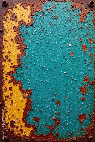 Rusting metal surface, peeling paint, grunge background, brown, grunge
