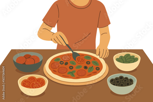 Flat Vector Illustrations of Home Cooking and Culinary in 3D Isometric Style