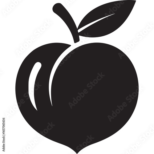 Illustration of a fresh peach isolated on white background