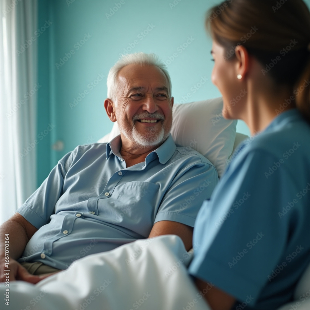 Fototapeta premium Elderly smile in treatment