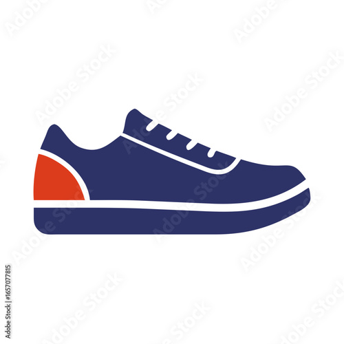 Sneaker Shoe Silhouette Icon – Modern Footwear Store Vector