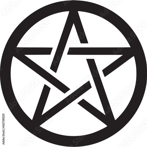 Pentagram symbol isolated on white background, a powerful symbol of magic, wicca, and paganism, perfect for occult and spiritual designs