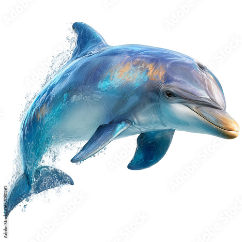 realistic dolphin swimming in crystal clear water

