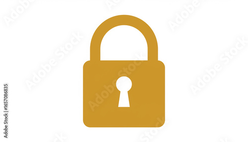 Gold Padlock with Keyhole Icon