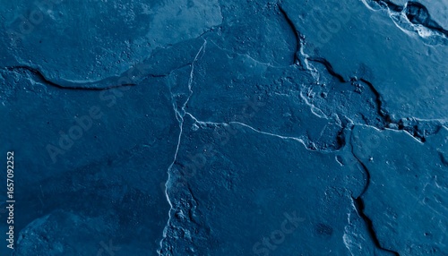 Textured surface of dark blue stone with intricate cracks.