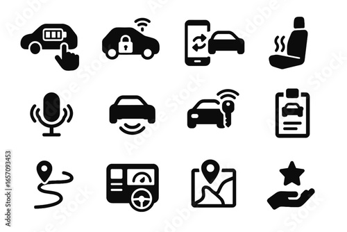 Car sync control emission touch mic symbol history zero icon favorite vector