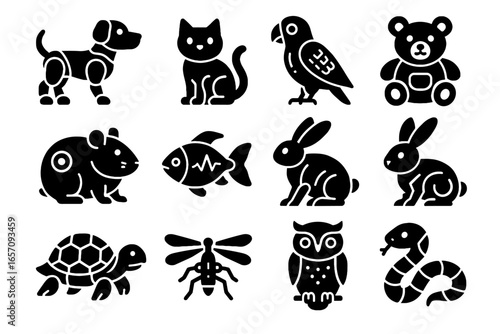 Drone ai icon pet owl lizard plushy vector hamster robotic synthetic
