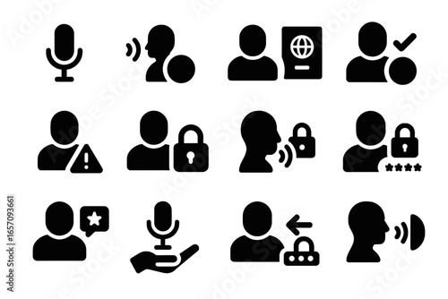 Training icon icons vector setup voice access consent profile command interaction request