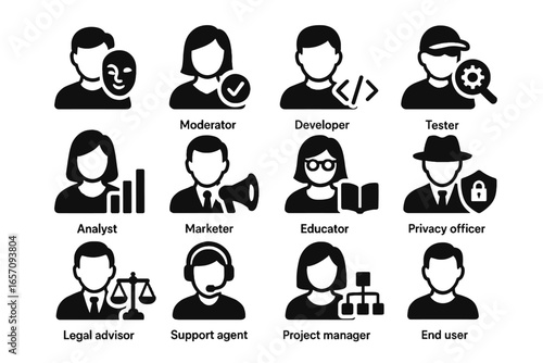 Legal privacy content developer end project vector icon tool deepfake agent user