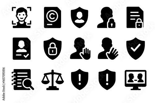 Terms deepfake tool icon dispute resolution legal data rights use badge vector