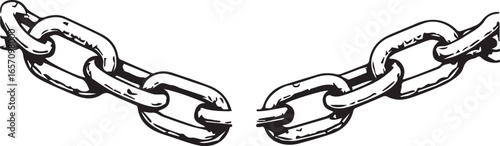 Breaking Free: An illustration vividly portrays a chain, severed in two, symbolizing liberation, empowerment, and the triumph over obstacles.