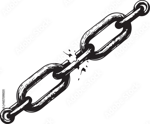 Chain Breaking: A visual metaphor for breaking free from constraints, this powerful illustration depicts a shattered chain. 