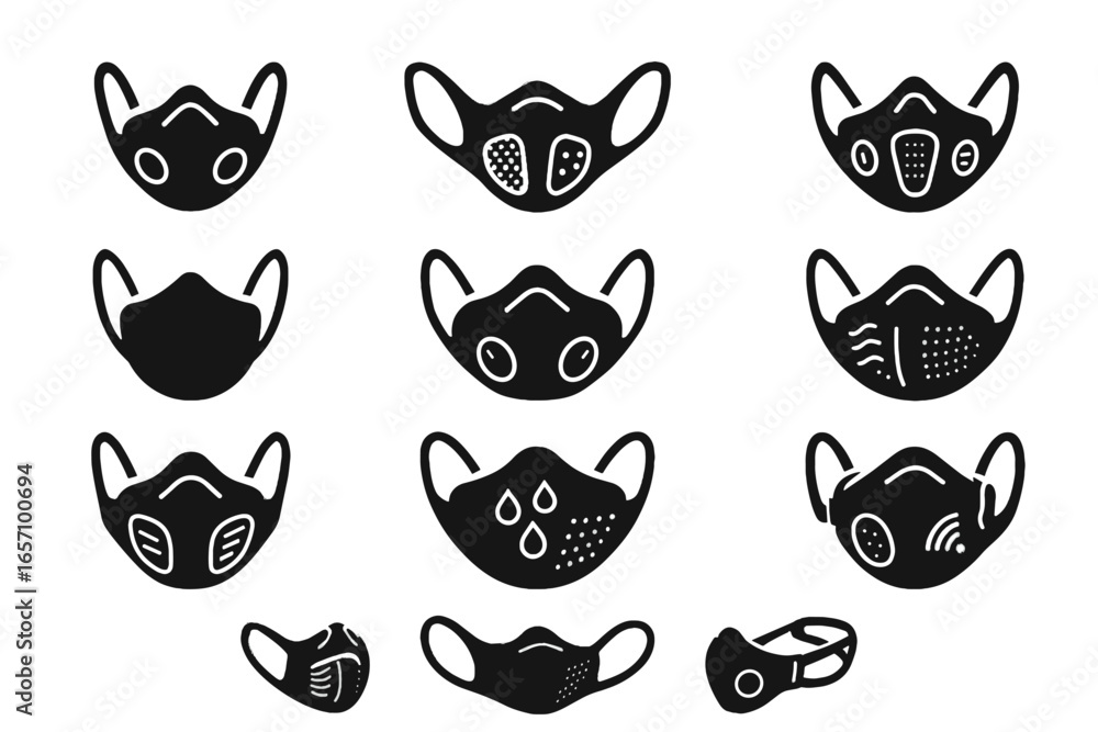 Performance health sports respiration vector endurance smart adjustable icon mask breathable Performance health sports respiration vector endurance smart adjustable icon mask breathable