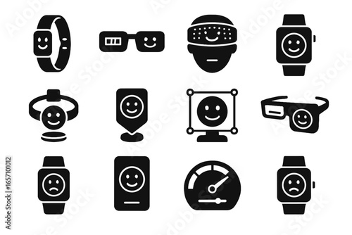 Screen wearable smart emotion vector mood icon icons monitor ai meter panel