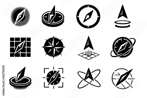Directional augmented coordinates holographic navigation vector icons icon compass futuristic pathfinder ring