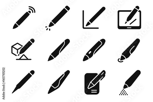 Icon touchscreen advanced vector digital smart tool augmented reality ergonomic pen pointer