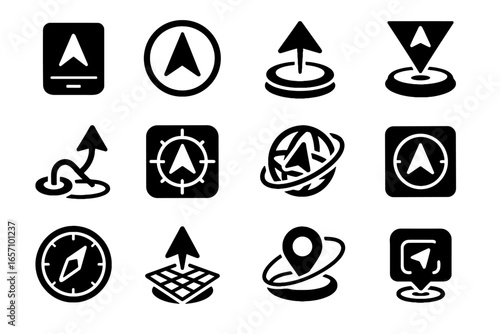 Icons futuristic icon pathfinder holographic vector orientation augmented layered grid map rotating