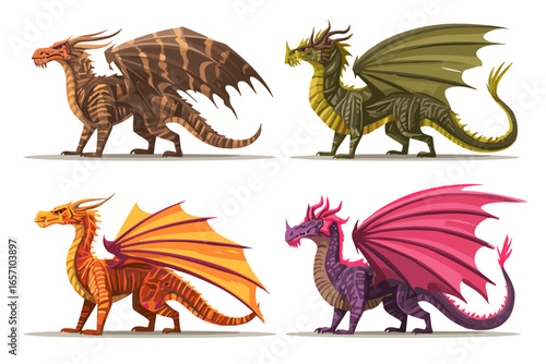 Vibrant Cartoon Dragons Collection in Unique Designs and Colors