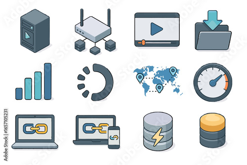 Integration adaptive vector manager synthetic icon buffering platform media symbol streaming speed